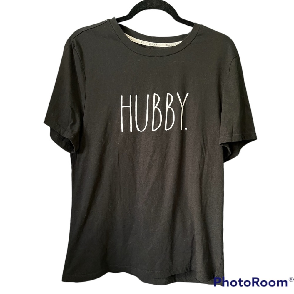 Rae Dunn Hubby T shirt black size large